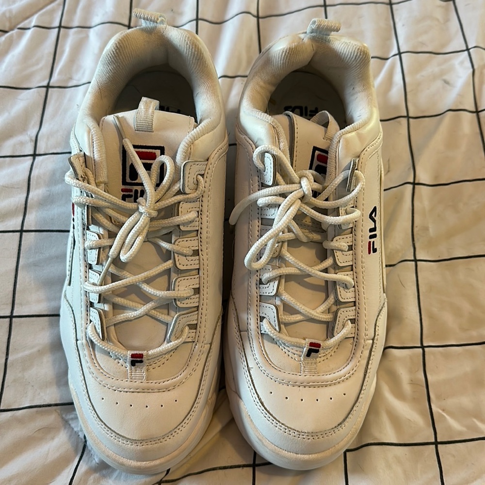 brand new white filas